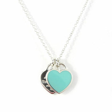 TIFFANY Necklace Return to Double Heart Silver 925 Approx. 2.7g Blue Tag Women's &Co.