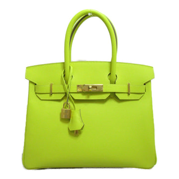 HERMES Birkin 30 Lime handbag Yellow Lime Epsom leather