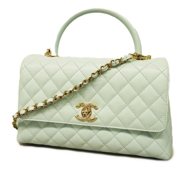 CHANEL Handbag Matelasse Coco Handle Chain Shoulder Caviar Skin Light Blue Ladies