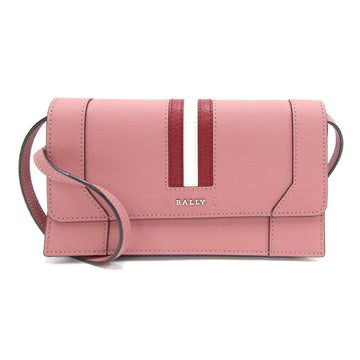 BALLY Shoulder Wallet 6219635 Pink Leather Bag Women's