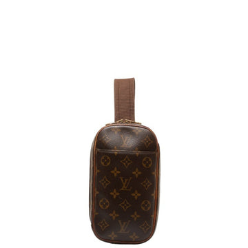 LOUIS VUITTON Monogram Pochette Ganju Body Bag Waist M51870 Brown PVC Leather Men's