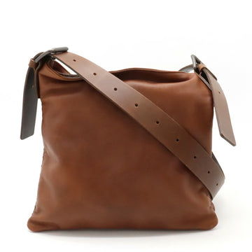BOTTEGA VENETA Intrecciato Shoulder Bag Leather Brown 261983