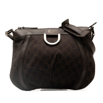 GUCCI GG Canvas Abby Shoulder Bag 265691 Brown Leather Women's
