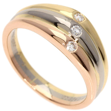 CARTIER Three-Color Diamond Ring, K18 Yellow Gold/K18PG/K18WG, Women's