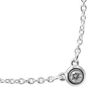 TIFFANY&Co. Visor Yard Necklace 925 Silver Diamond Approx. 1.56g I112223029