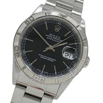 ROLEX Datejust Thunderbird 16264 K serial number Men's watch Automatic AT Stainless steel SS White gold WG Silver Black Polished