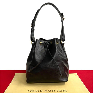 LOUIS VUITTON Petit Noe Epi Leather Semi One Shoulder Bag Pochette Noir Black 91361
