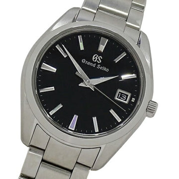GRAND SEIKO GS Heritage 9F82-0AF0 SBGV223 Watch Men's Date Quartz Stainless Steel SS Silver Black Polished
