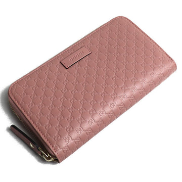 GUCCI Micro ssima Long Wallet Round Pink Beige 449391 BMJ1G Outlet Women's