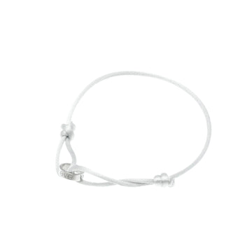 CARTIER Love Charity Cord Bracelet Cotton,White Gold [18K] No Stone Charm Bracelet Silver