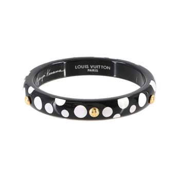LOUIS VUITTON Bracelet Dot Infinity PM Bangle Black White Gold M66681 Yayoi Kusama