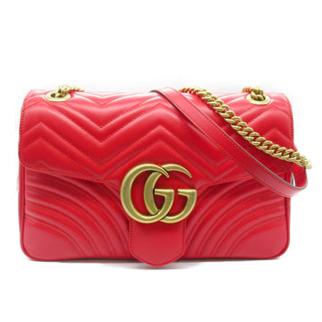 GUCCI GG Marmont Medium Shoulder Bag Red leather 443496AABZC6832