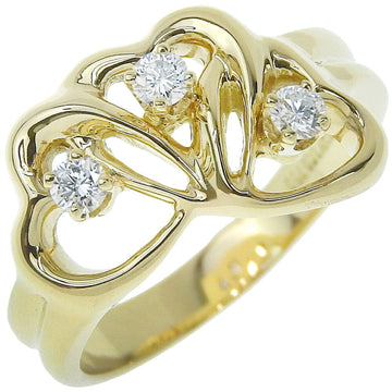 TIFFANY&Co. Triple Heart Ring K18 Yellow Gold x Diamond Approx. 4.7g Women's H220823005