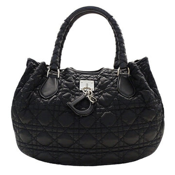 CHRISTIAN DIOR Dior Bag Ladies Brand Handbag Nylon Leather Cannage Black Silver Hardware