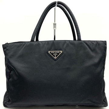 PRADA handbag tote bag black nylon women's triangle