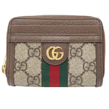 GUCCI Ophidia GG Supreme Business Card Holder/Card Case Wallet 658552 Canvas Beige Ebony 180299