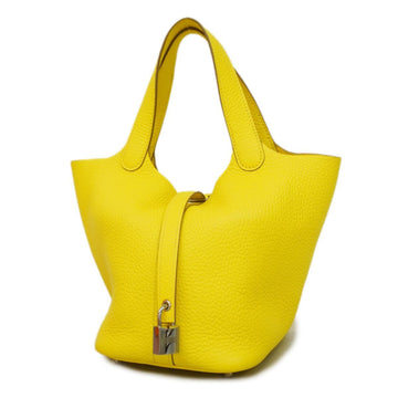 HERMES Handbag Picotan Lock Z Engraved Taurillon Clemence Lime Ladies