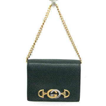 GUCCI Zumi 570660 Women's Leather Wallet [bi-fold] Dark Green