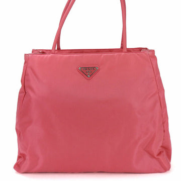 PRADA handbag B3864 nylon pink triangular plate ladies  peonia