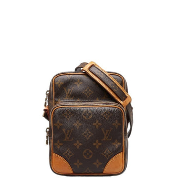 LOUIS VUITTON Monogram Amazon Shoulder Bag M45236 Brown PVC Leather Women's