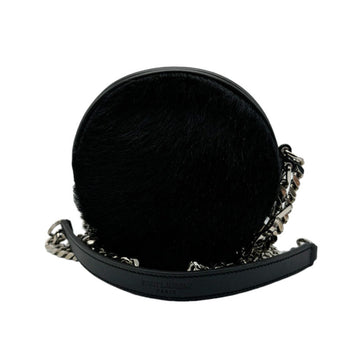 SAINT LAURENT Shoulder Bag Pochette Leather/Haraco Black Ladies 357400