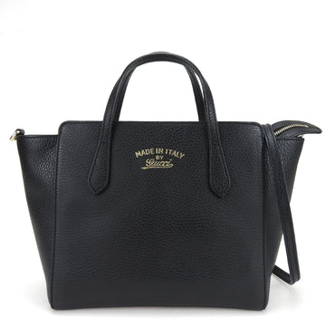 GUCCI Handbag 368827 Swing Small Leather Black Women's