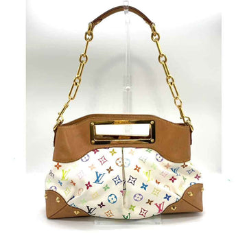 LOUIS VUITTON Bag Judy MM Bron White x Brown Chain Shoulder Handbag 2way Women's Monogram Multicolor Leather M40255 LOUISVUITTON