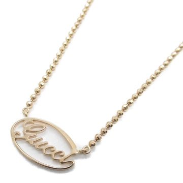 GUCCI Logo oval plate Necklace Necklace Gold K18PG[Rose Gold] Gold