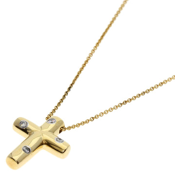 TIFFANY & Co. Dots Cross Diamond Necklace, 18K Yellow Gold, Women's,