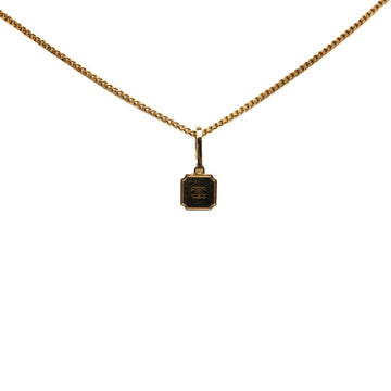 CELINE Triomphe Plate Necklace Gold Plated Women's