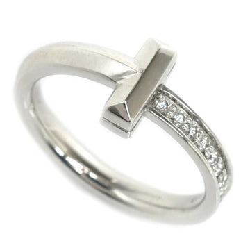 TIFFANY&Co.  K18WG White Gold T One Narrow Diamond Ring 67795539 4.6g Women's