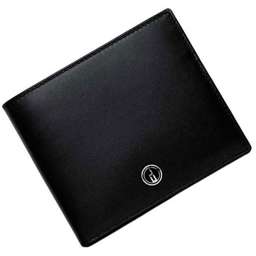 DUNHILL Bi-fold Wallet Black LL3070A ec-20092 Leather  Billfold Compact Men's Chic