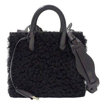 BALENCIAGA bag ladies handbag shoulder 2way padlock nude shearling leather black 347237 compact