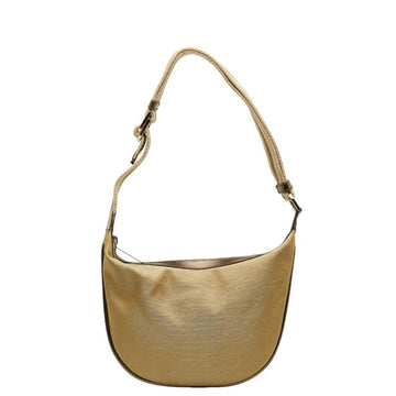 GUCCI Bag 001 4186 Gold Canvas Leather Women's