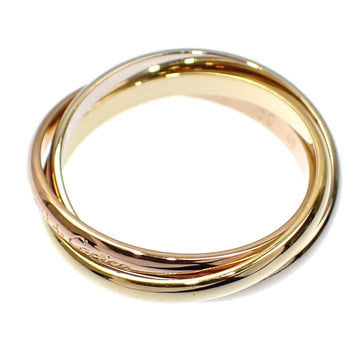 CARTIER Trinity Ring for Women, K18YG/PG/WG, Size 8, #48, 3.5g, 750, 18K, Three-Color Gold, 3-Row