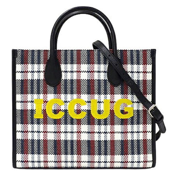 GUCCI Bag Women's Tote Handbag Shoulder 2way Embroidery Blue Red Multicolor 659983 Check