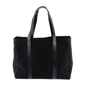BVLGARI Maxilettare Mania Tote Bag Canvas Leather Black Handbag Shoulder