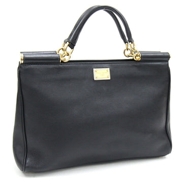 DOLCE & GABBANA Handbag BB5010 Black Leather Women's Leopard Print DOLCE&GABBANA