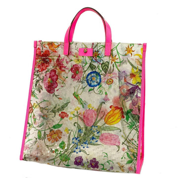 GUCCI Flora Tote Bag 548713 Vinyl Pink Women's