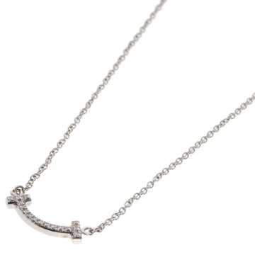 TIFFANY T Smile Diamond Necklace, 18K White Gold, Women's, &Co.