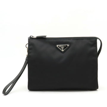 PRADA Second Bag Clutch Multi Pouch Nylon Leather NERO Black 2NE789