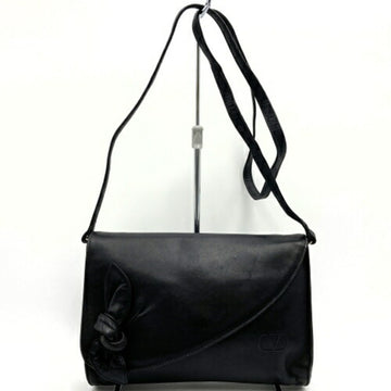 VALENTINO Shoulder Bag Ribbon Motif V Black Leather Women's  IT6HBXR4TA80