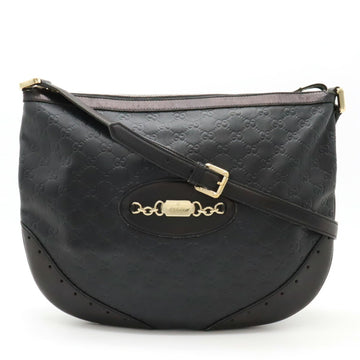 GUCCIssima Shoulder Bag Leather Black 145991