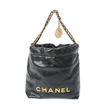 CHANEL 22 Small Handbag Black AS3980 Women's Shiny Calfskin