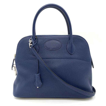 HERMES Bag Bolide 31 Navy Handbag Shoulder 2way Ladies Taurillon Clemence Leather