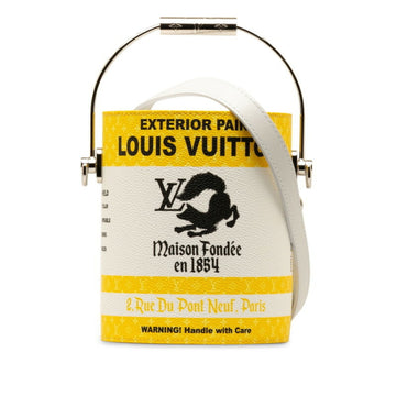 LOUIS VUITTON Monogram Paint Can Handbag Shoulder Bag M81593 Yellow White PVC Women's