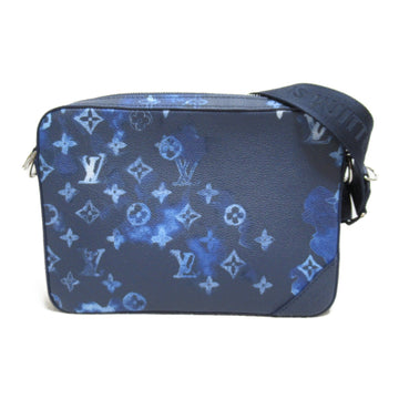 LOUIS VUITTON Trio Messenger Shoulder Bag Blue PVC coated canvas Monogram Water color M57840