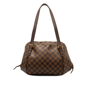 LOUIS VUITTON Damier Belem MM Handbag N51174 Brown PVC Leather Women's