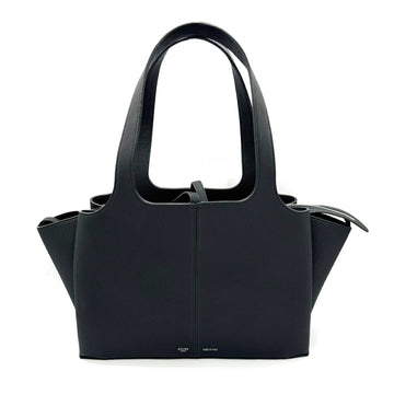 CELINE Trifold Leather Tote Bag Small Black 179043 Shoulder Calf Women's