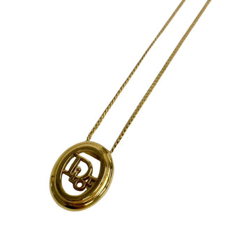 CHRISTIAN DIOR motif metal fittings chain necklace pendant gold men's women's 91672 473k1291672